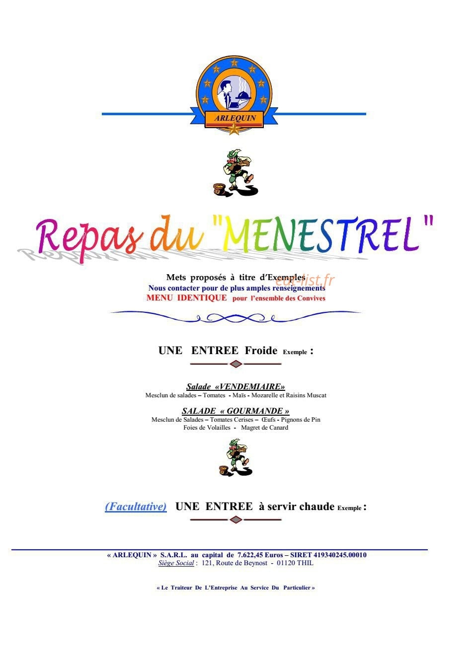 Arlequin — carte page 20