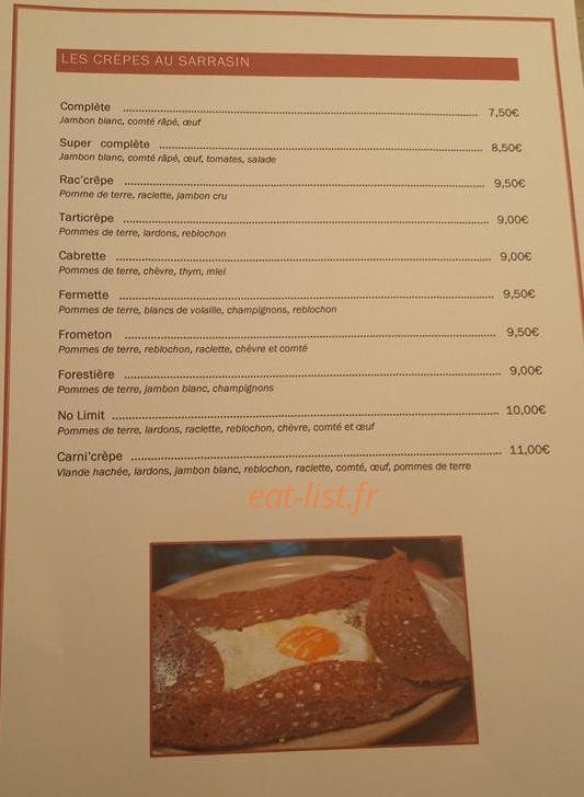 No Limit Café — carte page 1
