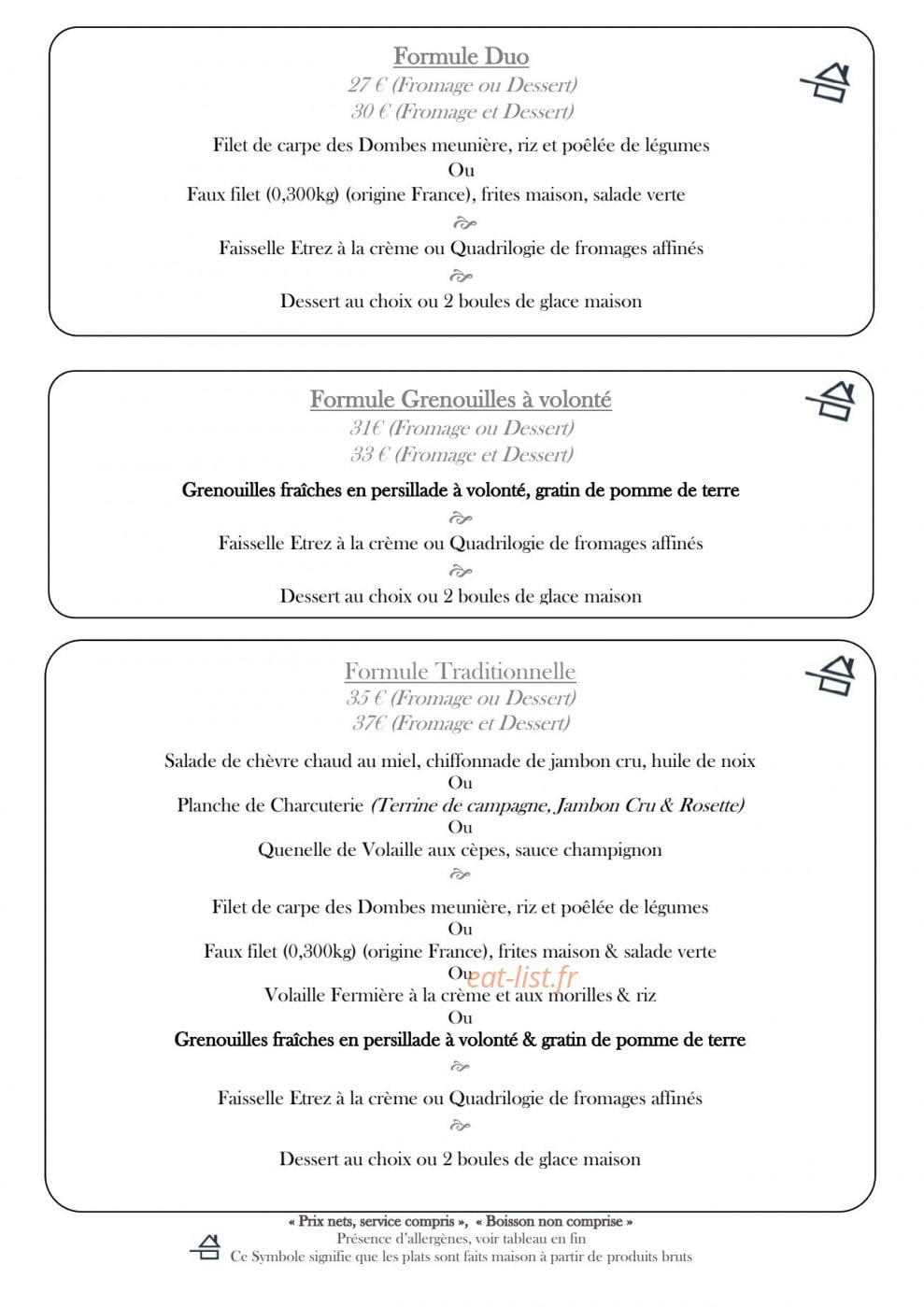 Grenouilles et Délices — carte page 3