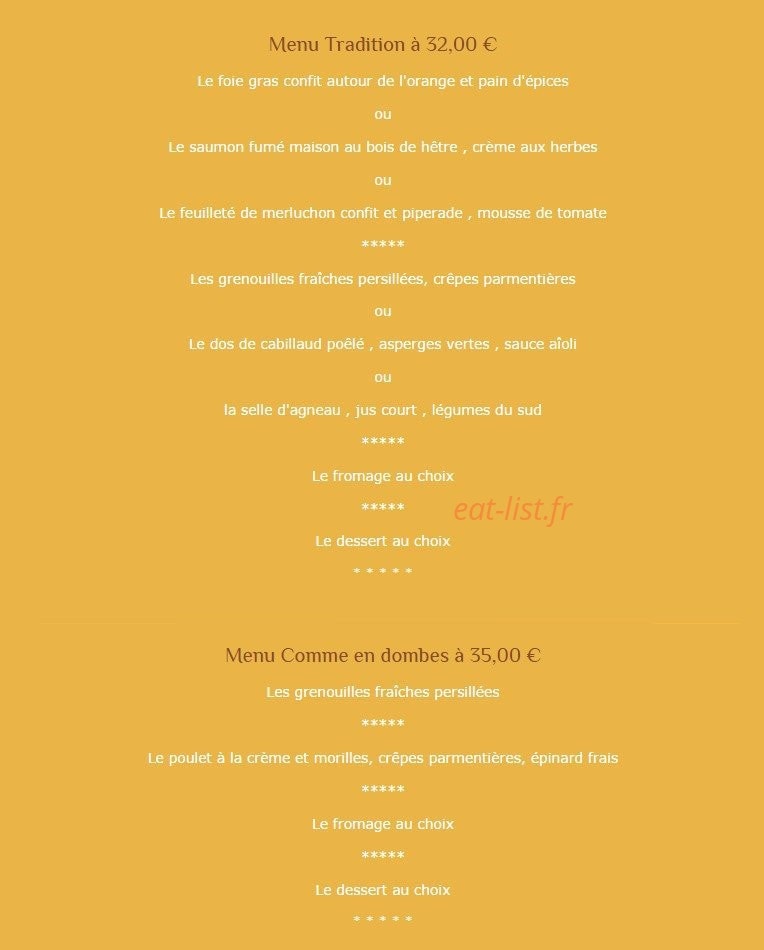 Restaurant du Pont — carte page 4