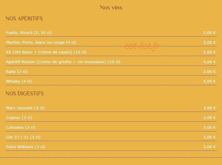 Restaurant du Pont — carte page 8