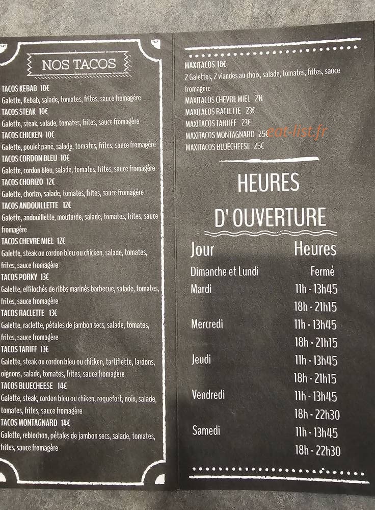 Burger's Café — carte page 2