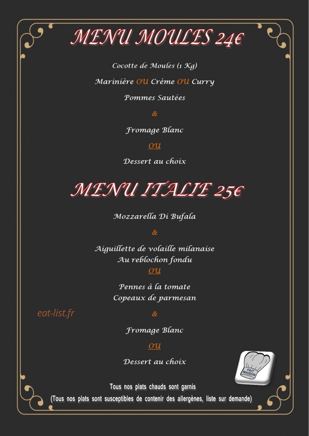 Auberge du Mail — carte page 3