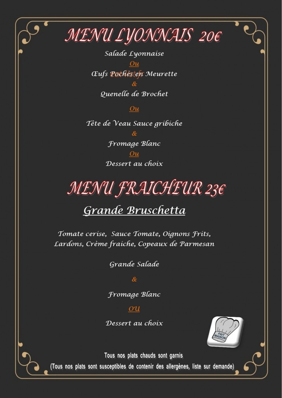 Auberge du Mail — carte page 2