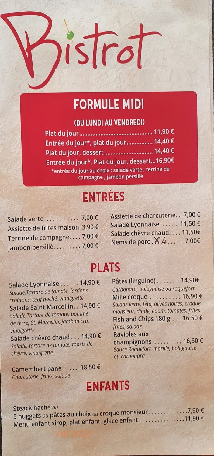 Bistrot Nostimo — carte page 1