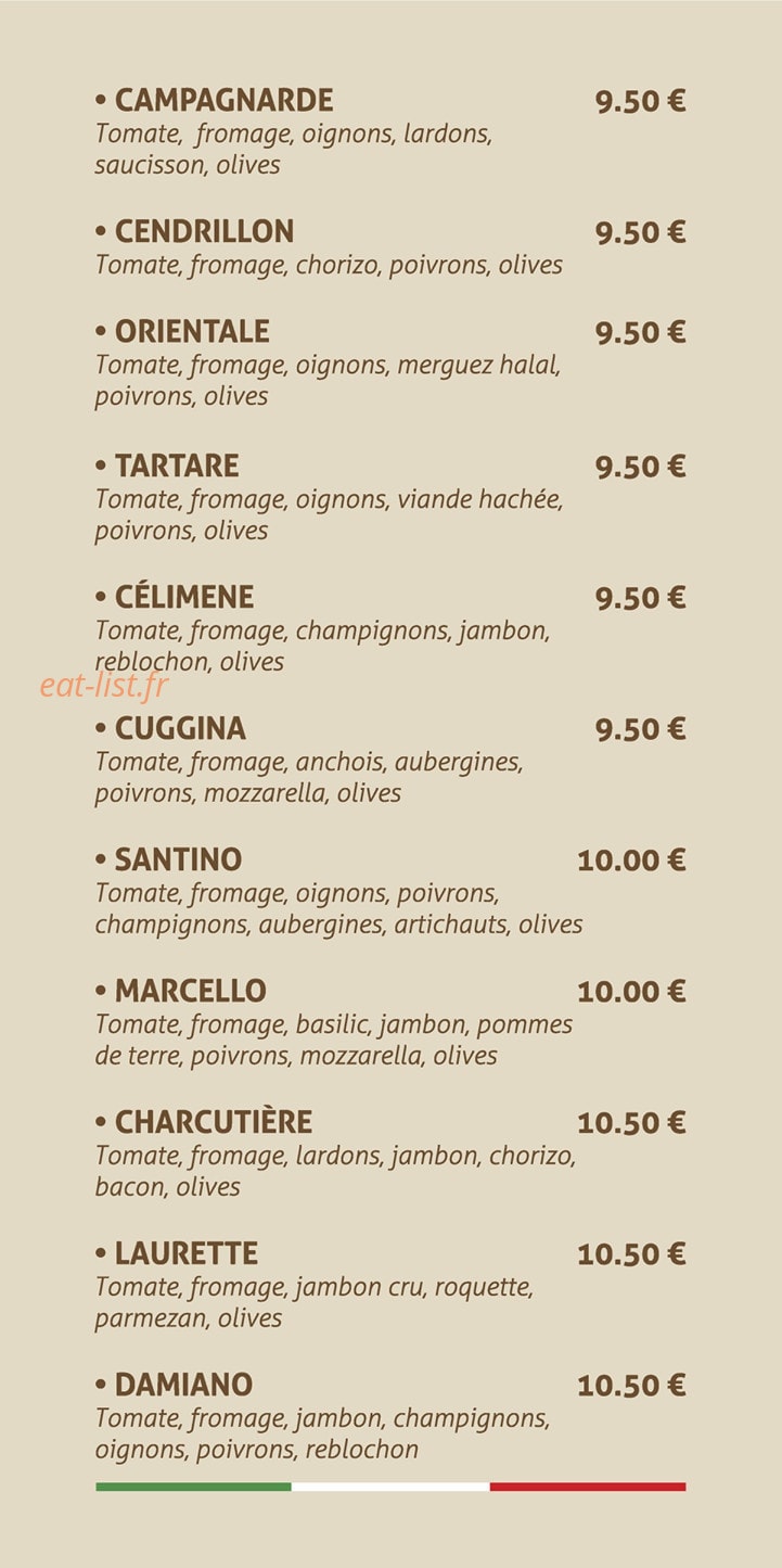 Pizza Paladino — carte page 3