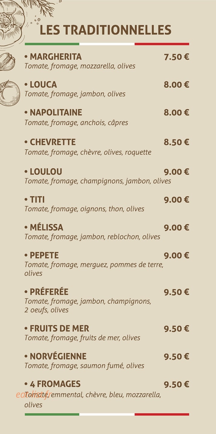 Pizza Paladino — carte page 2