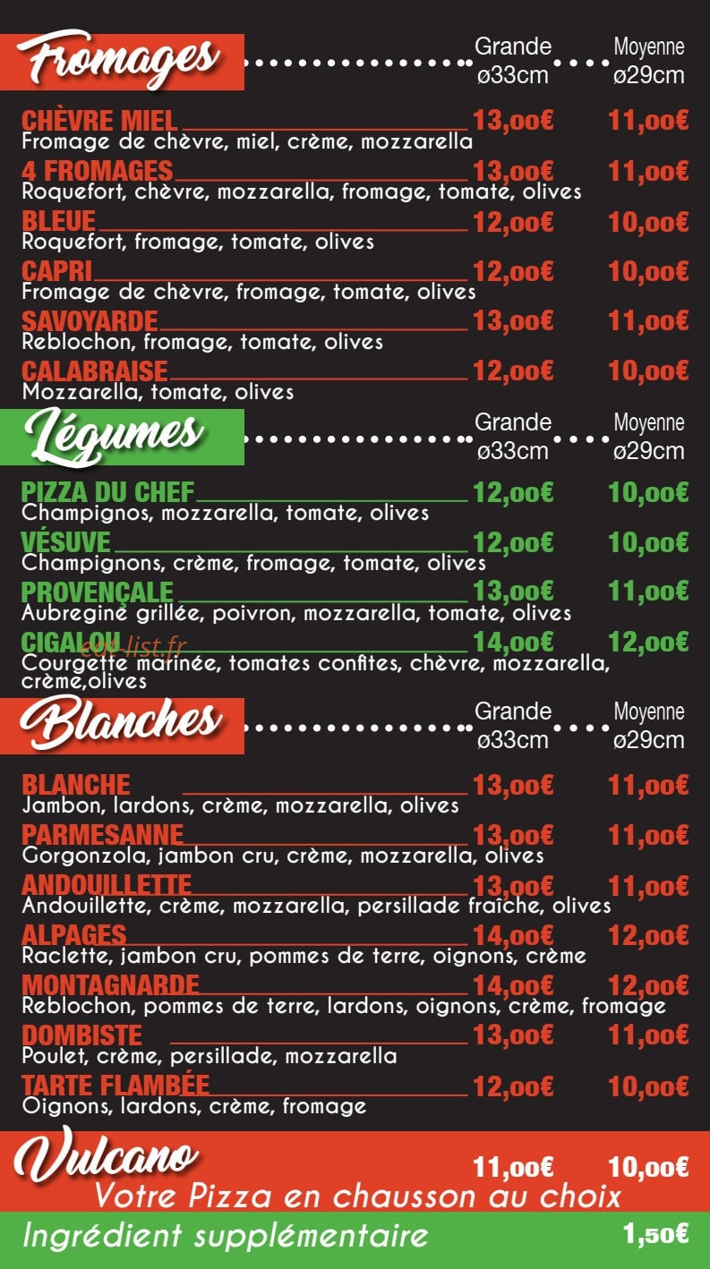 Pizza Volo — carte page 2