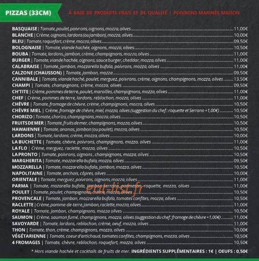 Pronto Pizza — carte page 3