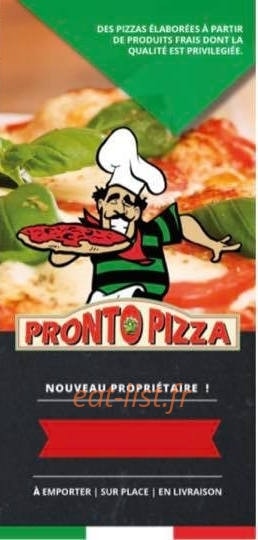 Pronto Pizza — carte page 1