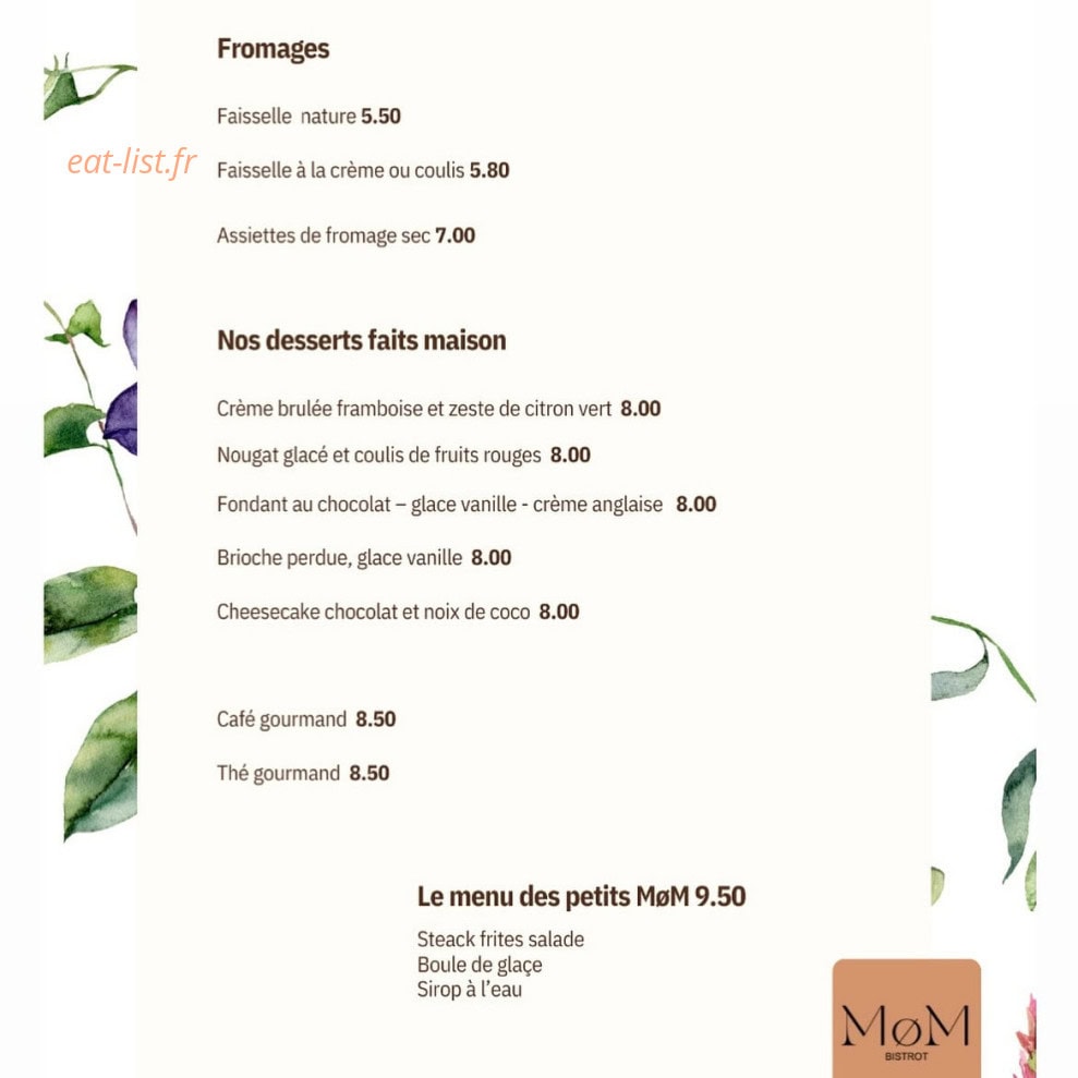 MoM bistrot — carte page 3