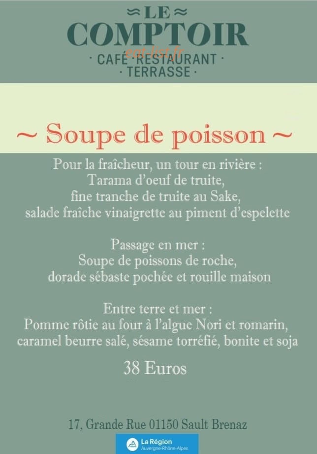 Le Comptoir — carte page 1