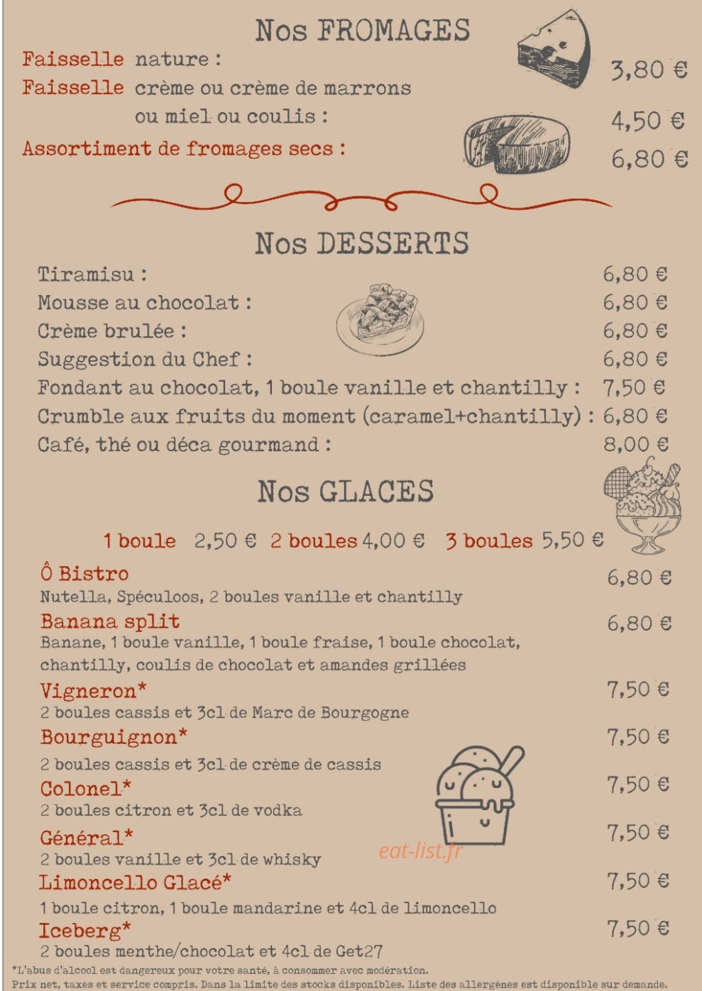 Ô Bistro — carte page 4