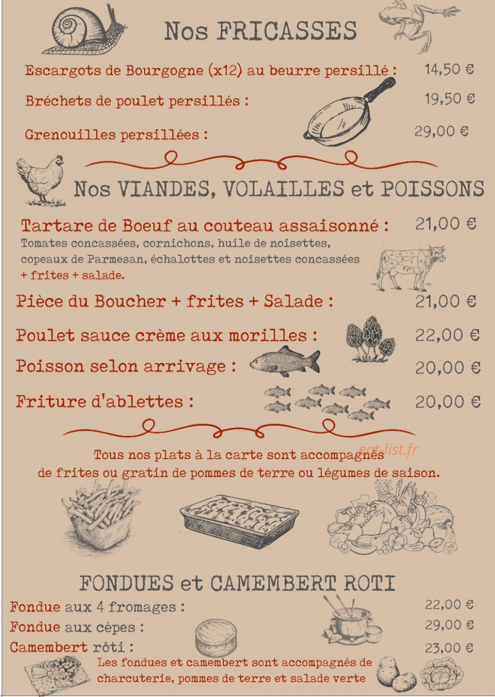 Ô Bistro — carte page 3