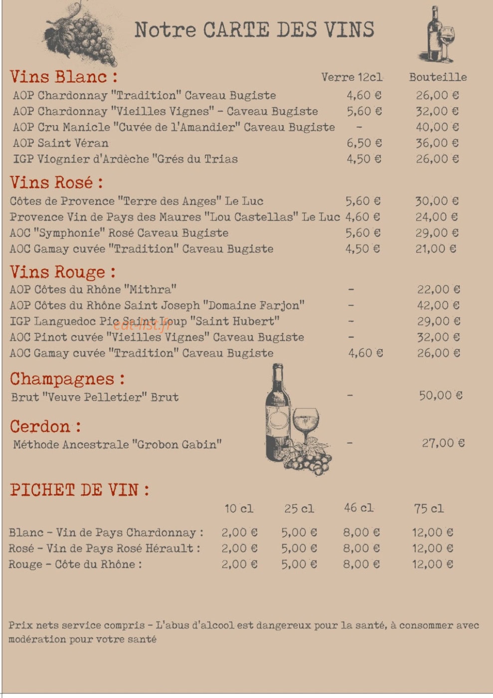 Ô Bistro — carte page 5