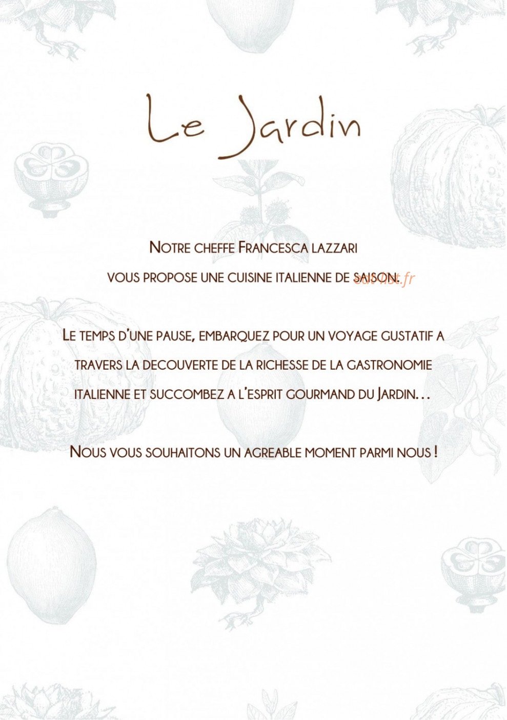 Le Jardin — carte page 1