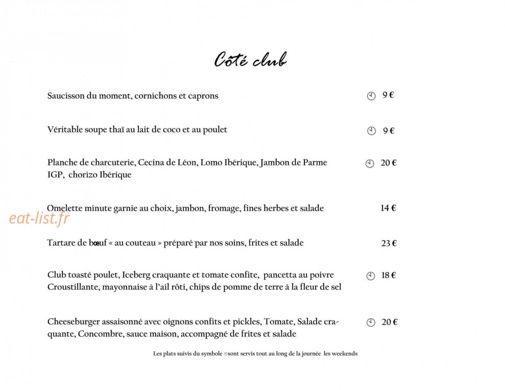 Le Restaurant de Maison Blanche. — carte page 4
