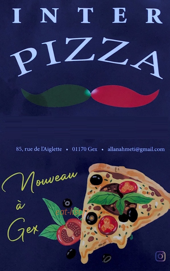 Inter Pizza — carte page 1