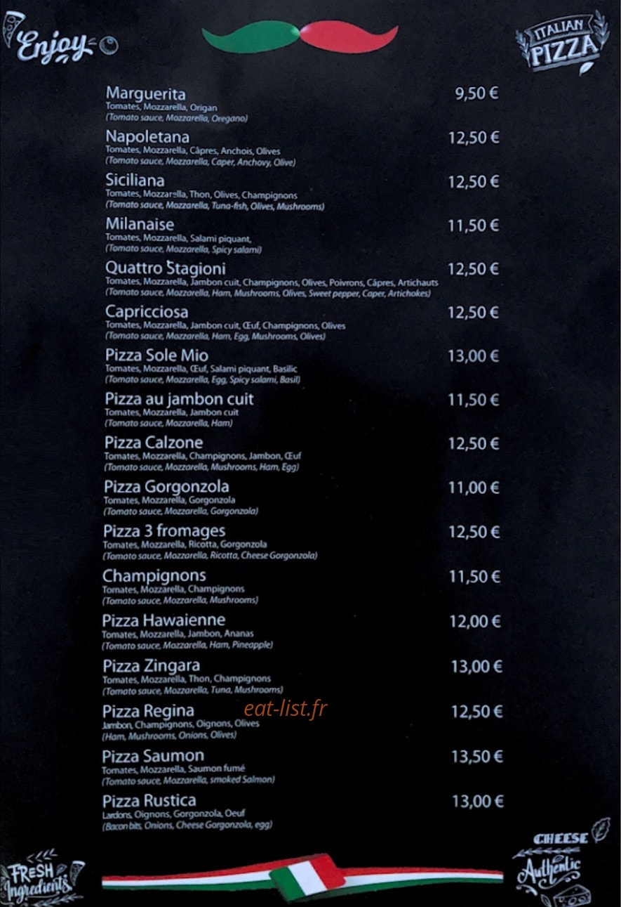 Inter Pizza — carte page 2