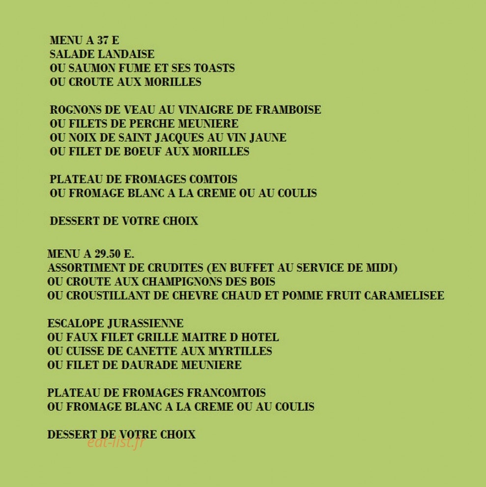 La Petite Chaumière — carte page 2