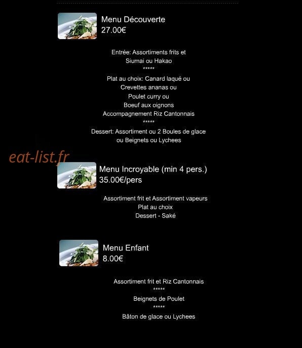 Plaisir d'Asie — carte page 5