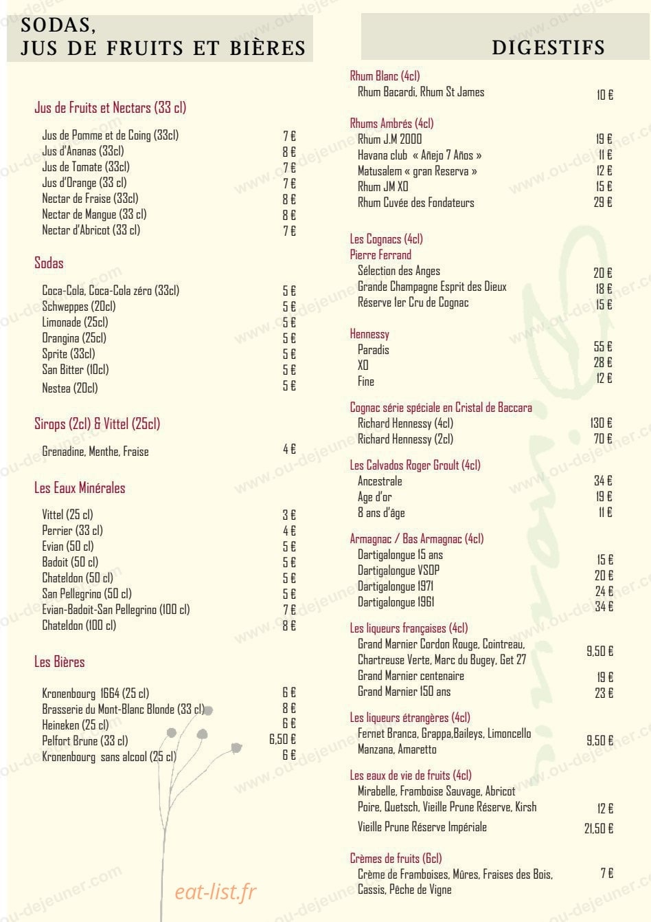 Chez Arno — carte page 2