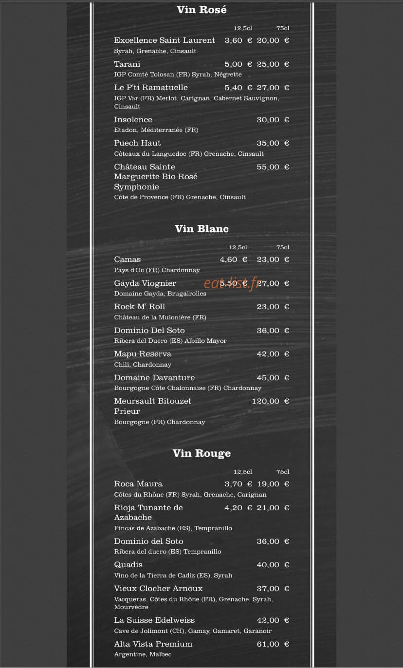 Tapas bar — carte page 2