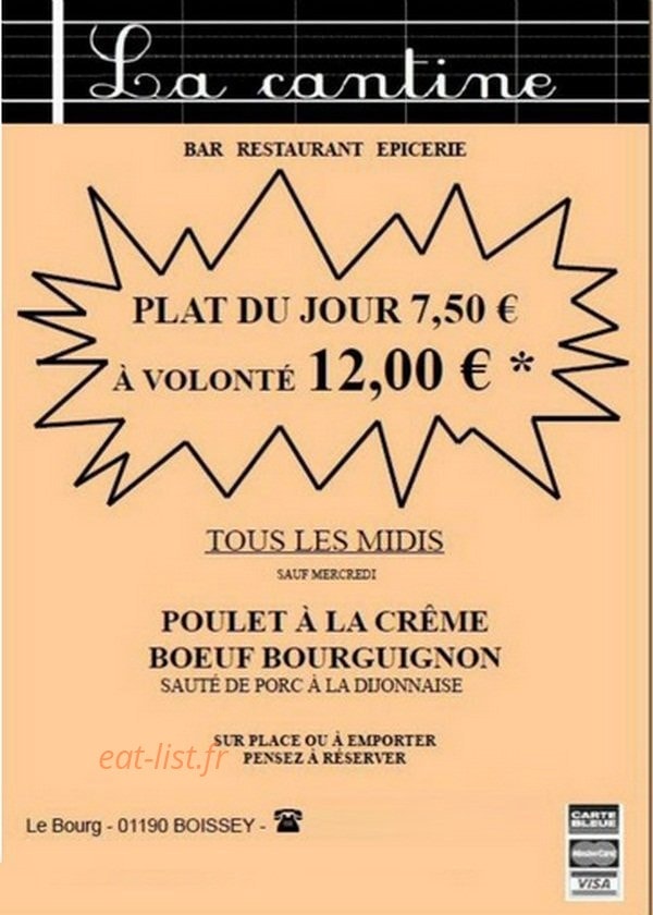 La Cantine — carte page 1