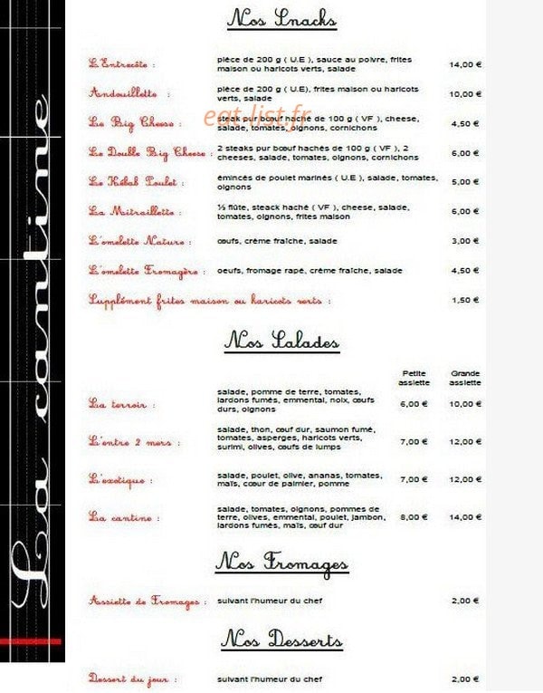 La Cantine — carte page 7