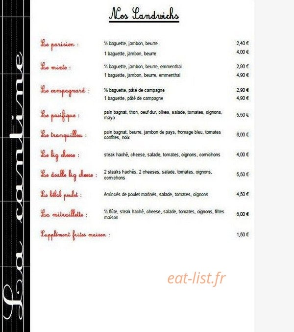 La Cantine — carte page 9