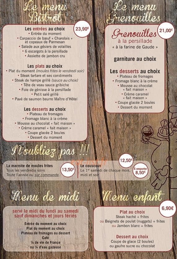 Au Cochon Rouge — carte page 2