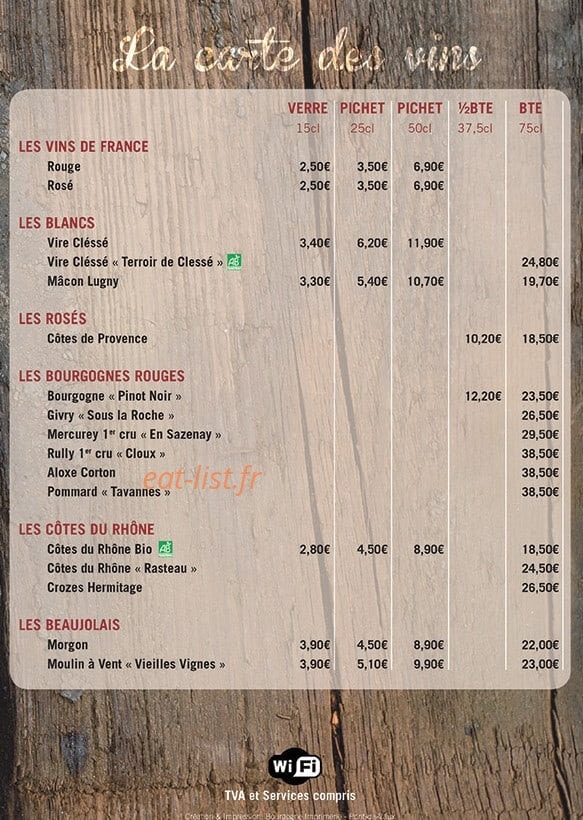 Au Cochon Rouge — carte page 3