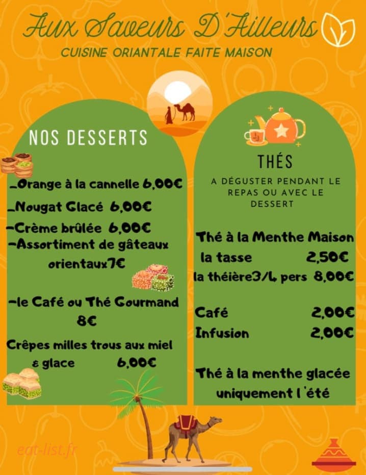 Aux Saveurs D’ailleurs — carte page 3