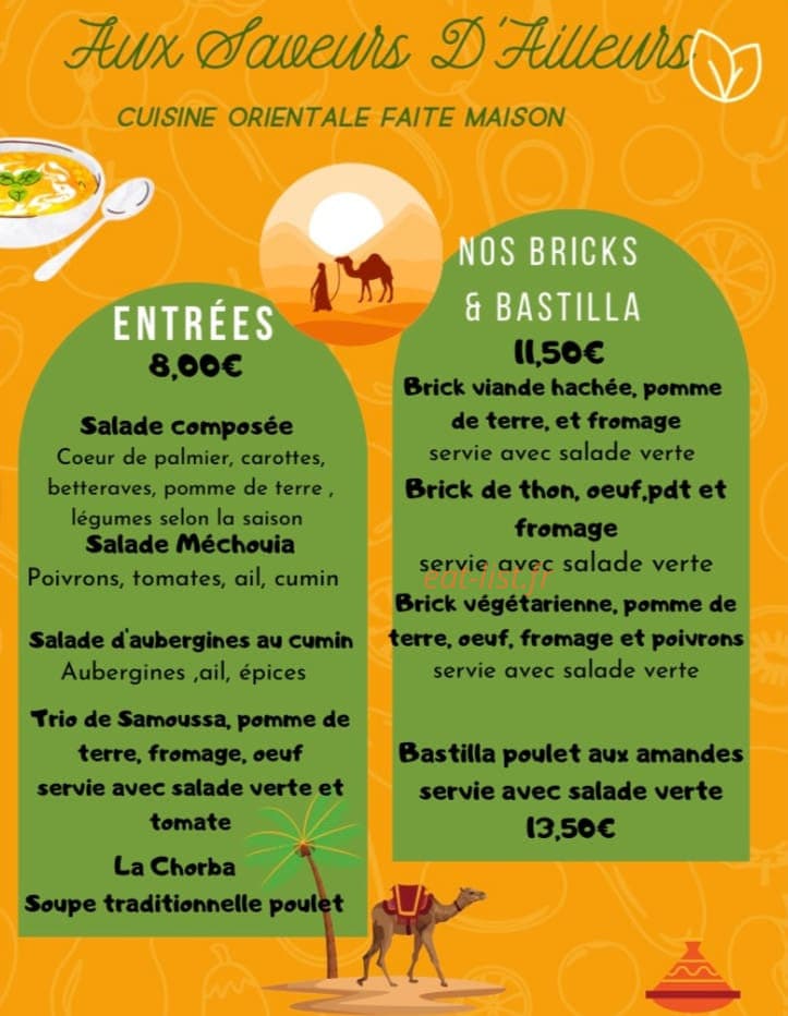 Aux Saveurs D’ailleurs — carte page 2