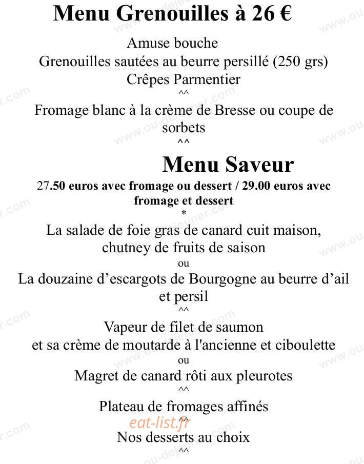 Hôtel-Restaurant du Commerce — carte page 2