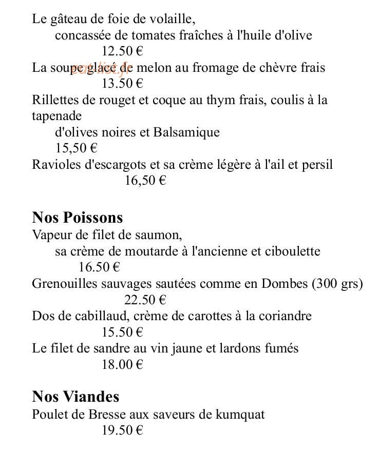 Hôtel-Restaurant du Commerce — carte page 5