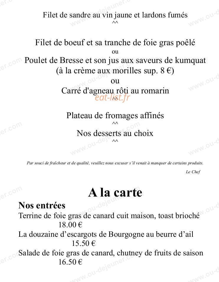 Hôtel-Restaurant du Commerce — carte page 4