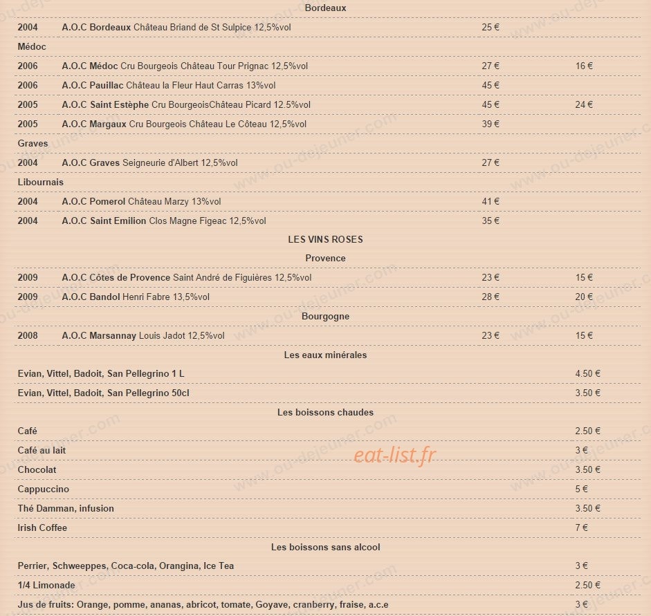 Les Platanes — carte page 8