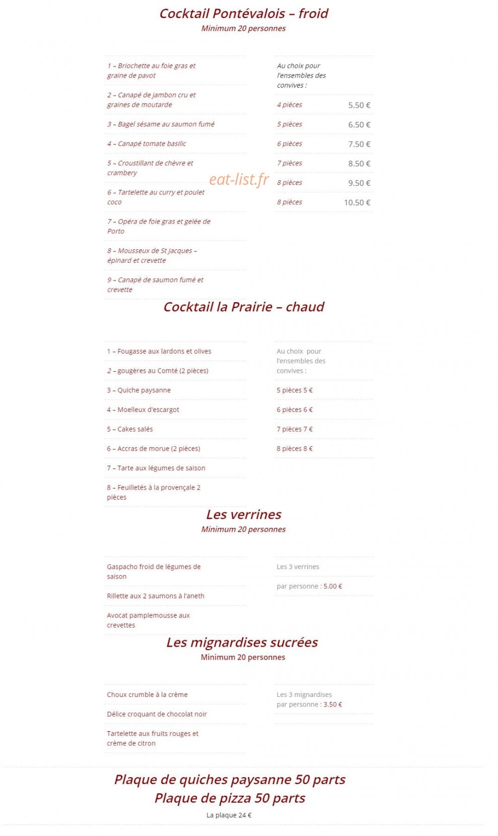 Sel & Sucre — carte page 1