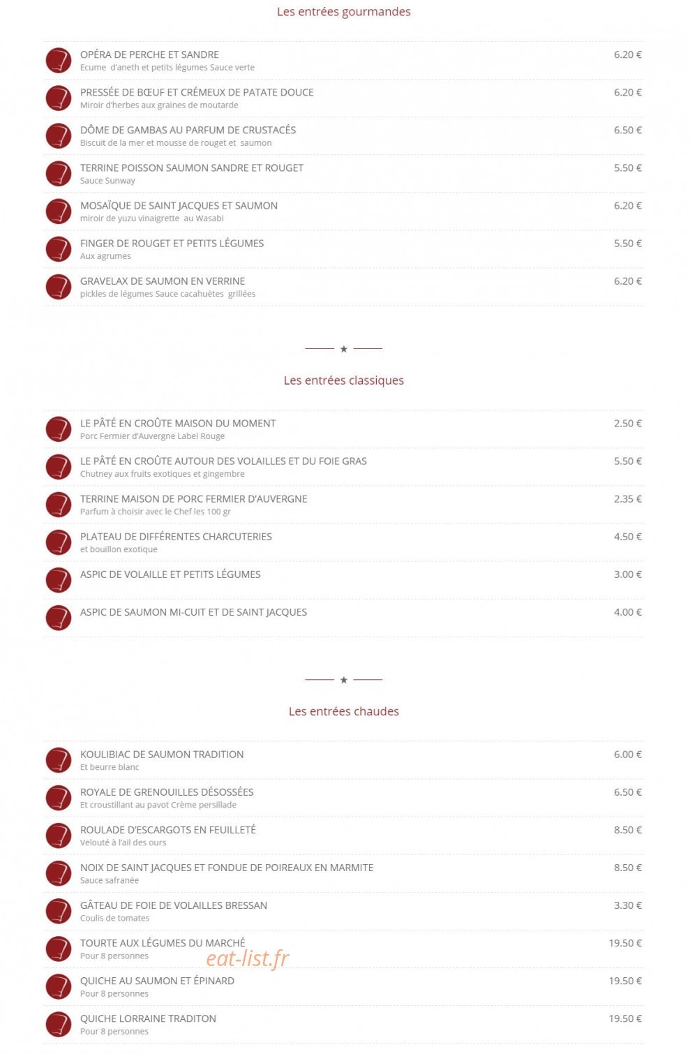 Sel & Sucre — carte page 2