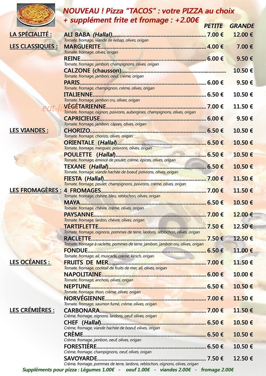 La Taverne d'Ali baba — carte page 2