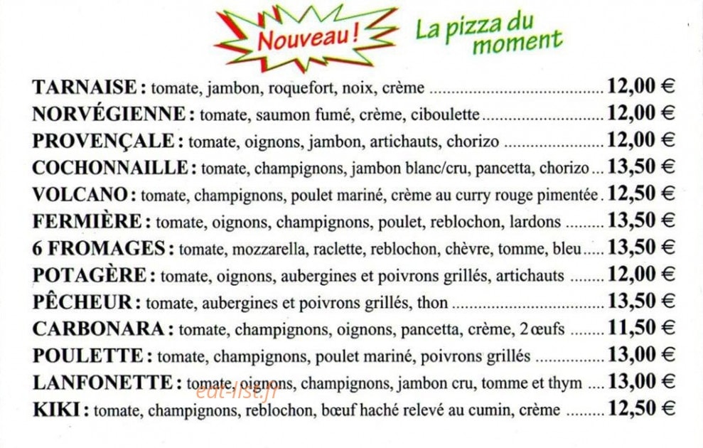 Le Pizzatier — carte page 3