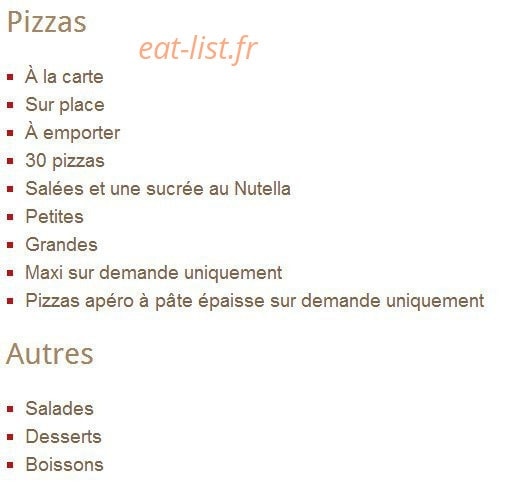 Pizzeria Le Milano — carte page 1