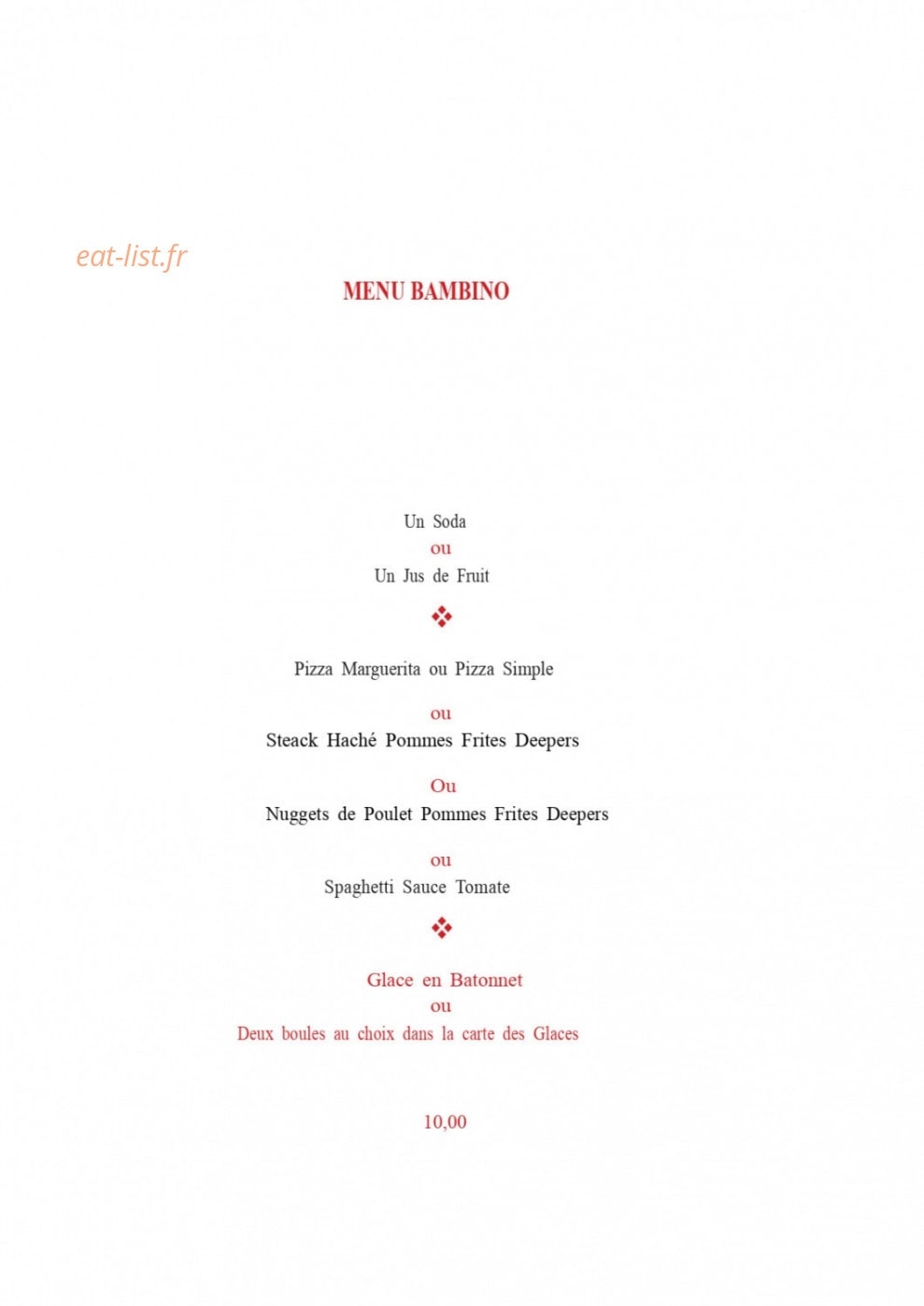 Restaurant le Capri — carte page 8