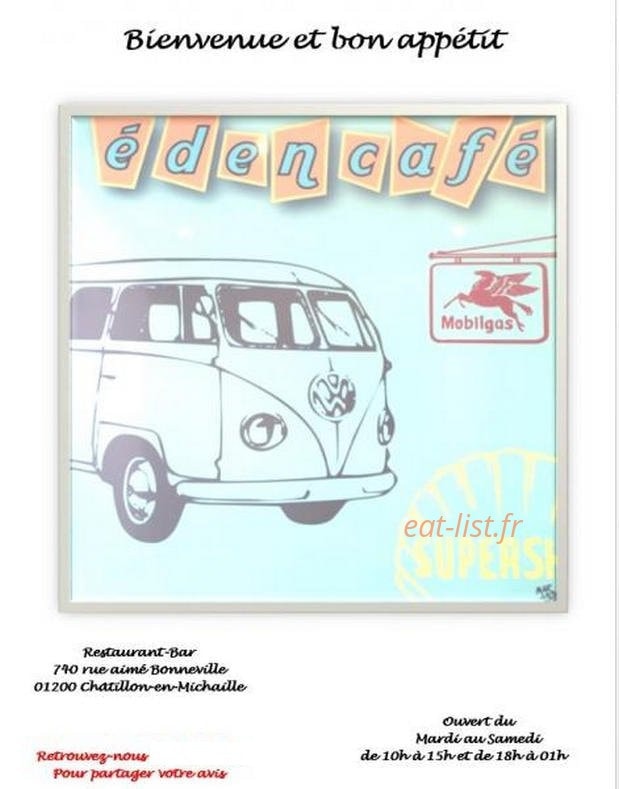 Eden Café — carte page 1