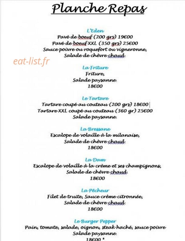 Eden Café — carte page 3