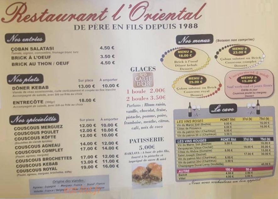 L’oriental — carte page 1