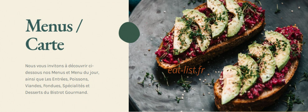 Le Bistrot Gourmand — carte page 1