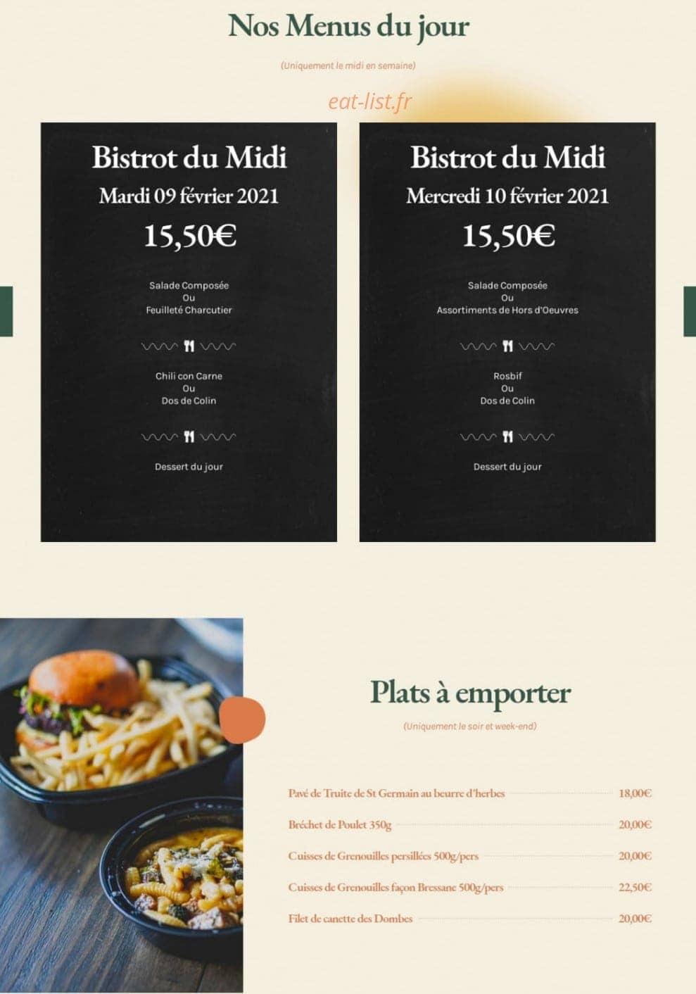Le Bistrot Gourmand — carte page 5