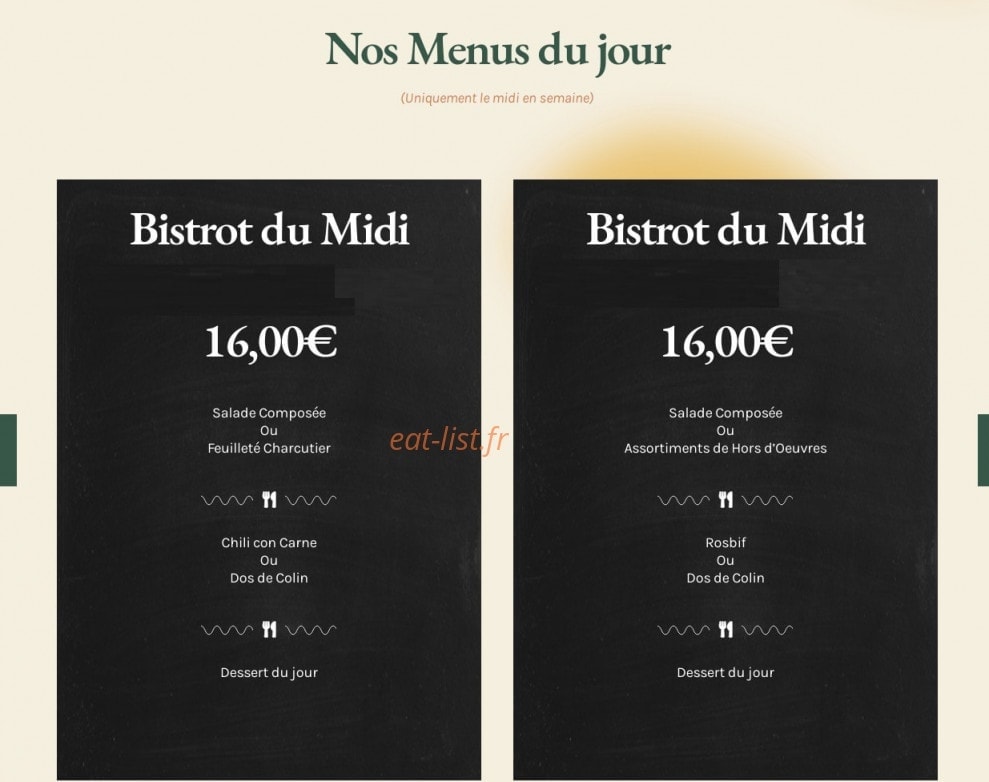 Le Bistrot Gourmand — carte page 2